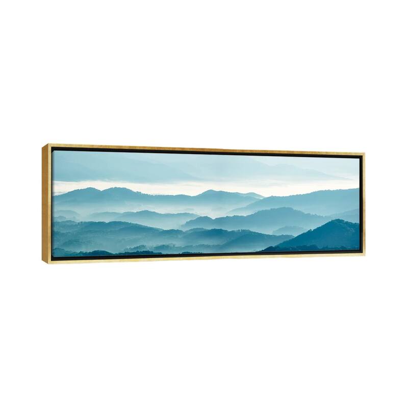 iCanvas "Misty Mountains X" by James McLoughlin Framed Canvas Print - 16x48 - Gold
