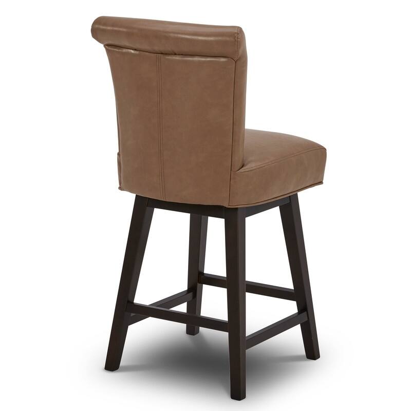 Spruce & Spring Noah Upholstered 26-inch Counter Height Swivel Barstool Set
