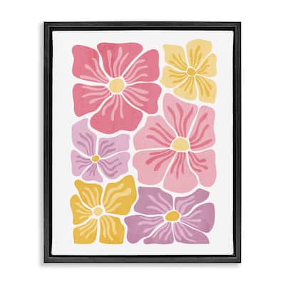 Stupell Pastel Hued Flower Blossoms Framed Floater Canvas Wall Art Design By Kim Allen