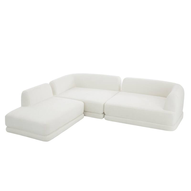 Christopher Knight Home - Modern L-Shaped Sectional Sofa Set & Chaise Lounge, High-Density Compressed Sponge, Fully Assembled