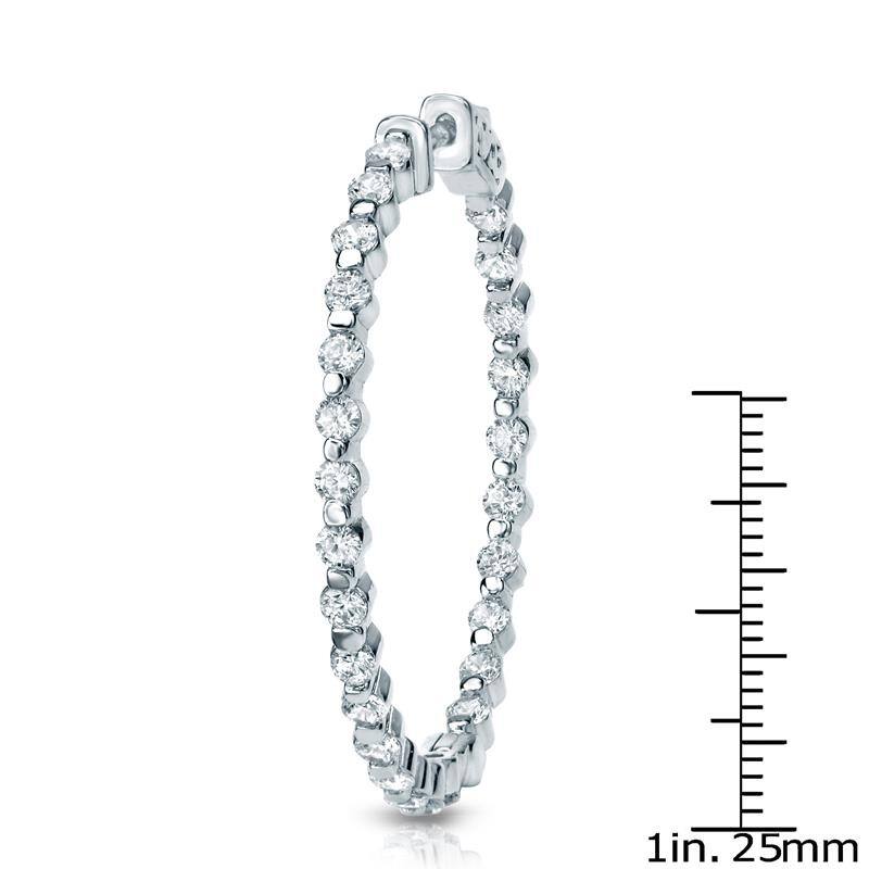 Auriya 14k Gold Large Inside-out Diamond Hoop Earrings 8ctw - 1.88-inch (H-I, SI1-SI2)