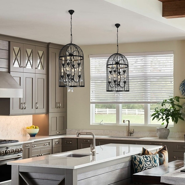 Black birdcage chandelier outlet