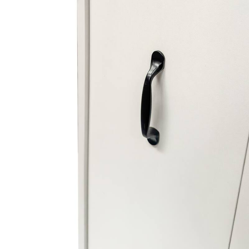 3 Tier Wooden Floor Standing Bookcase,Slide Out Drawer Storage Bookcase,Pull Out Mobile with Door Dustproof File Cabinet