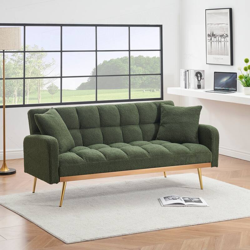 Versatile Sofa Bed with Adjustable Feature for Small Spaces and Multiple Users - Green