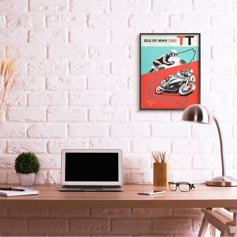 Stupell European Grand Prix Vintage Advertisement Motorcycle Race Framed Wall Art