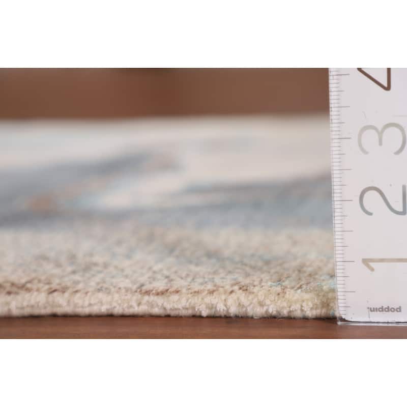 Modern Abstract Accent Rug Hand-Knotted Wool Carpet - 2'8"x 4'10"