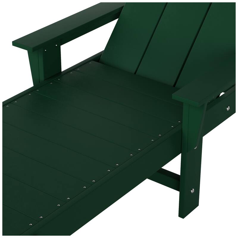 Polytrends Shoreside Modern Poly Reclining Eco-Friendly All Weather Chaise Lounge With Arms & Wheels