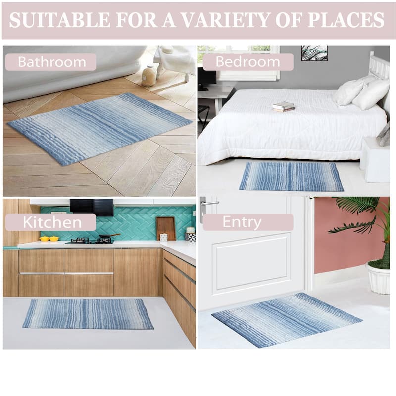 Gradiation Collection Absorbent Cotton Machine Washable Bath Rug