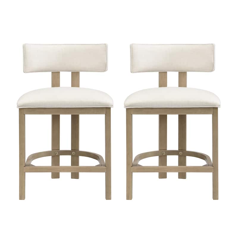 Christopher Knight Home - Dovey Contemporary Upholstered 26-Inch Counter Stool Set of 2 with Rubberwood Frame