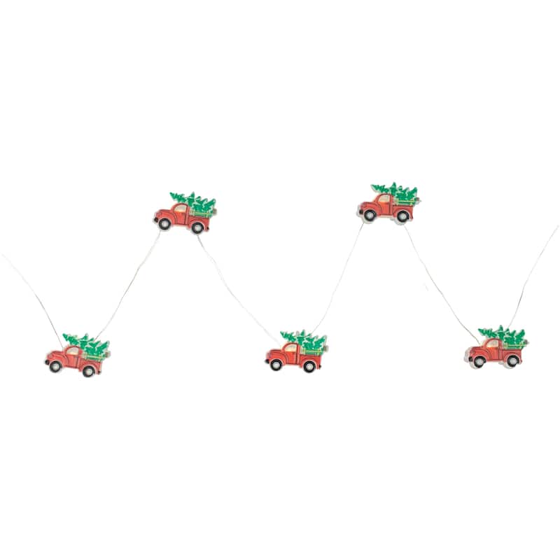20ct LED Truck Hauling Tree Micro Christmas Light Set 6ft Silver Wire