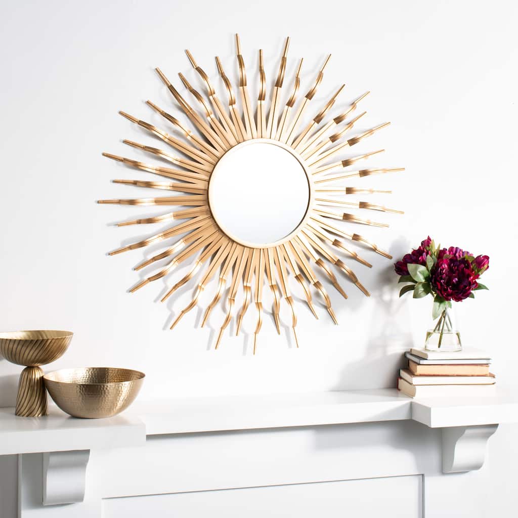 SAFAVIEH Carli 35-inch Sunburst Round Mirror - 35" W x 1.5" L x 35" H