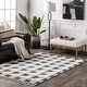 preview thumbnail 1 of 7, Nuloom Kellina Plaid High/Low Tassel Area Rug 4' x 6' - Grey - Rectangle