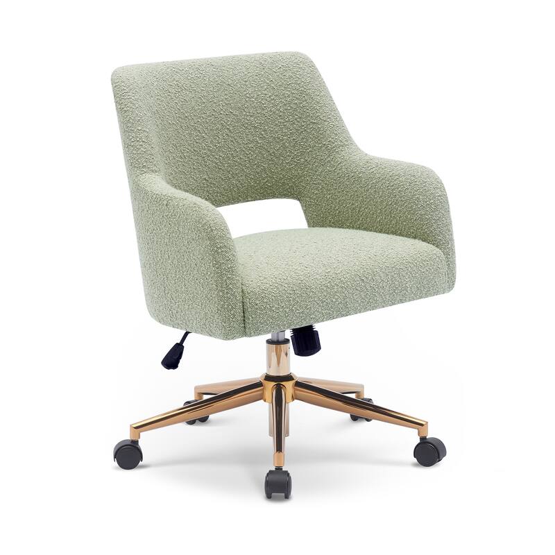 Boucle Upholstered Office/ Desk Chair - Swivel/ Adjustable Height