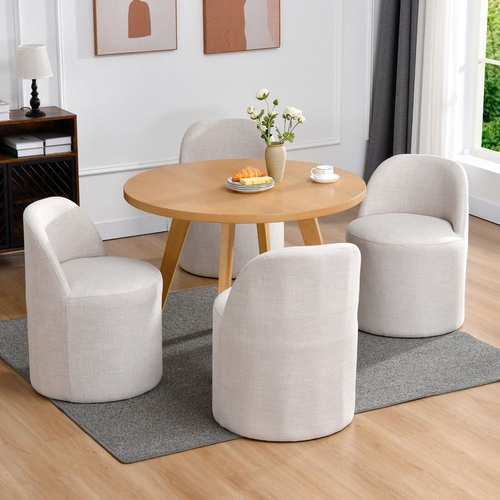 Cottage 21.5" Wide Upholstered Barrel Arm Dining Chairs