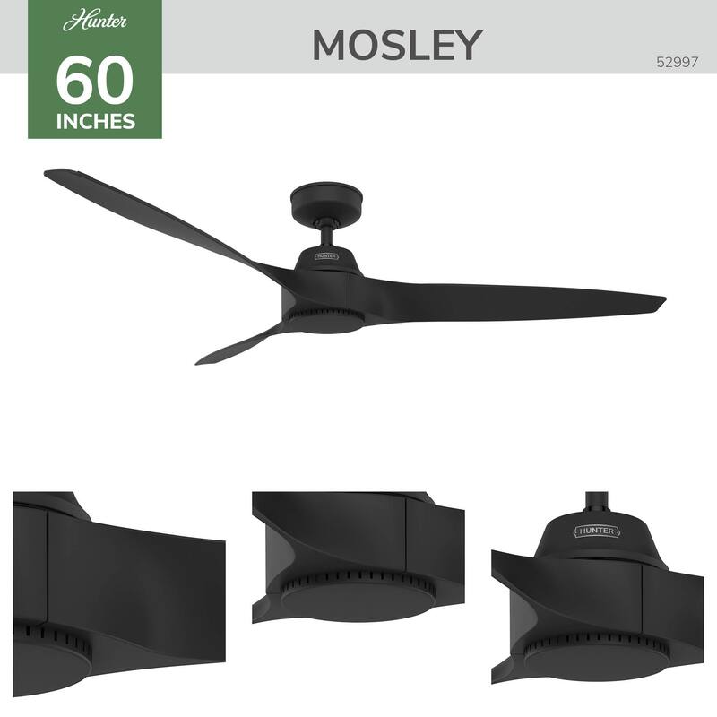 Hunter 60" Mosley ENERGY STAR Ceiling Fan w/ Wall Control - Damp Rated!