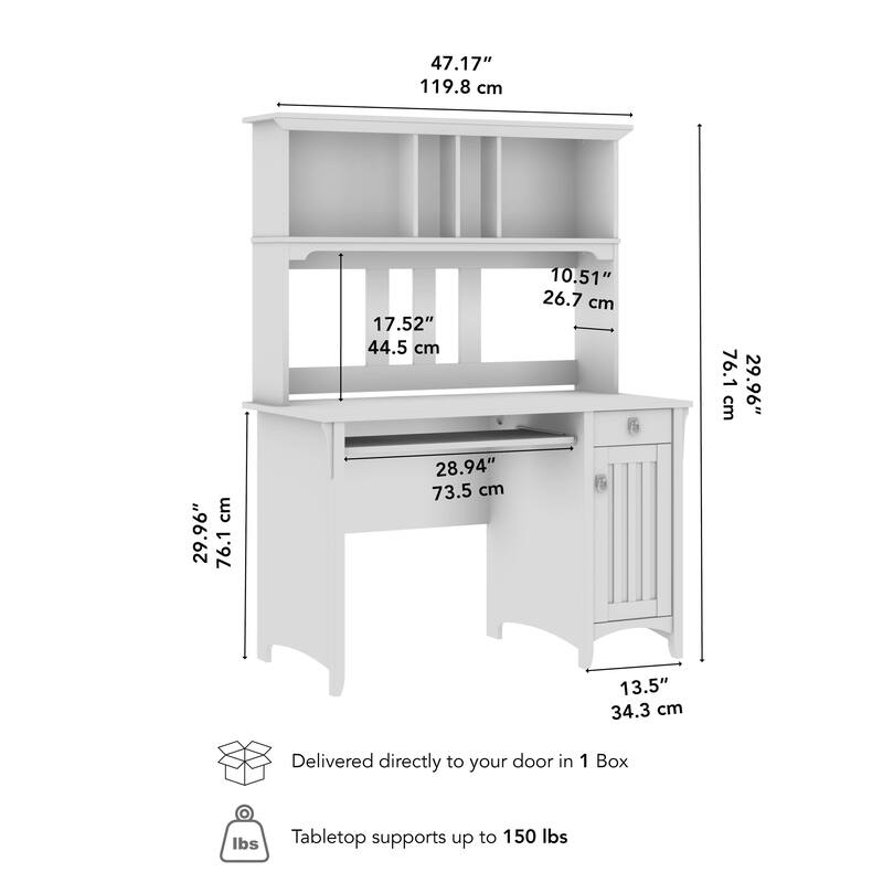 Bush Furniture Salinas Small Computer Desk with Storage Hutch