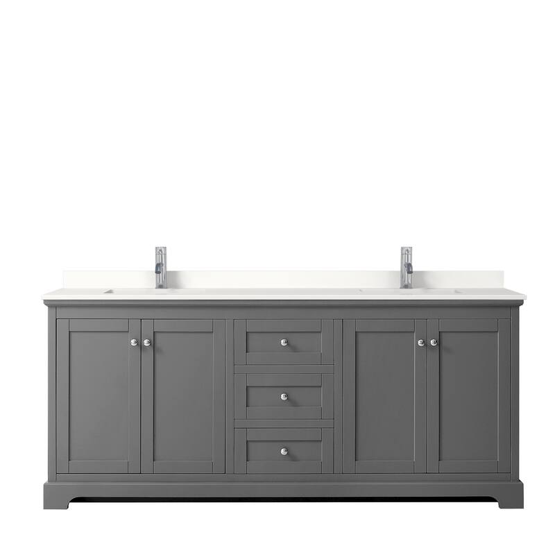 Avery 80-inch Double Vanity, Quartz Top