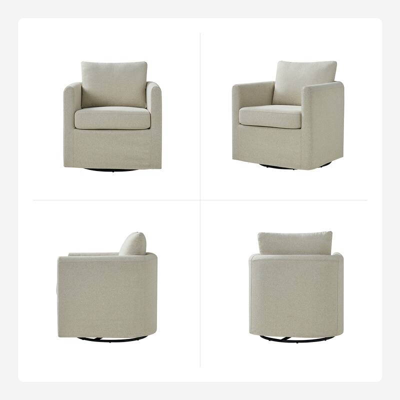 Erkenbald Modern 360-Degree Swivel Chair with Removable Slipcover by HULALA HOME
