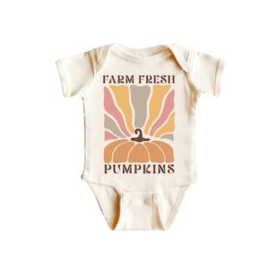 Farm Pumpkin Retro Fall - Baby Boy Girl Clothes Infant Bodysuit Funny Cute Newborn