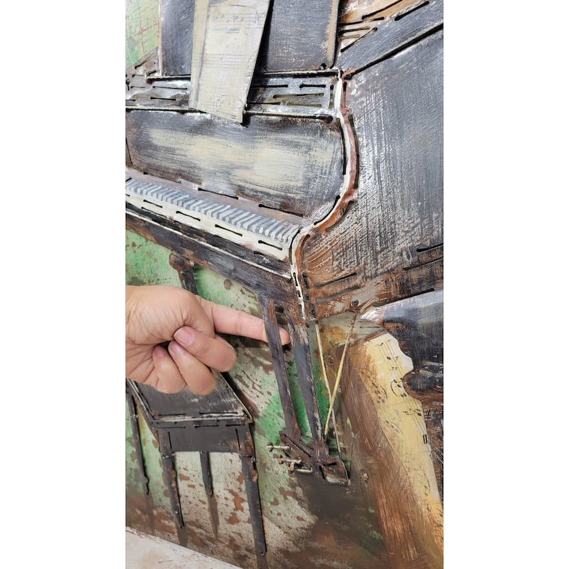 Colorful Grand Piano Hand Painted All Metal Canvas Muisical Art