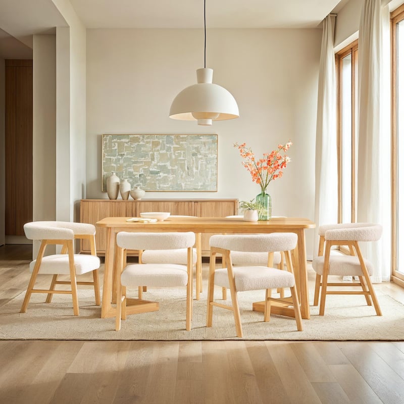 Middlebrook Modern Solid Wood Dining Table with Geometric Legs