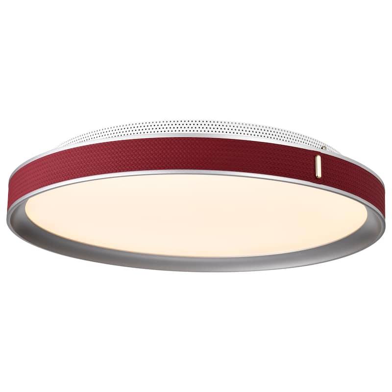 Bandon - 20 Inch LED Flush Mount - Gray with Red Wrap - Acrylic Lens
