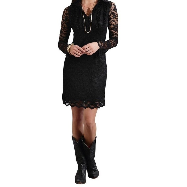 black lace western dress