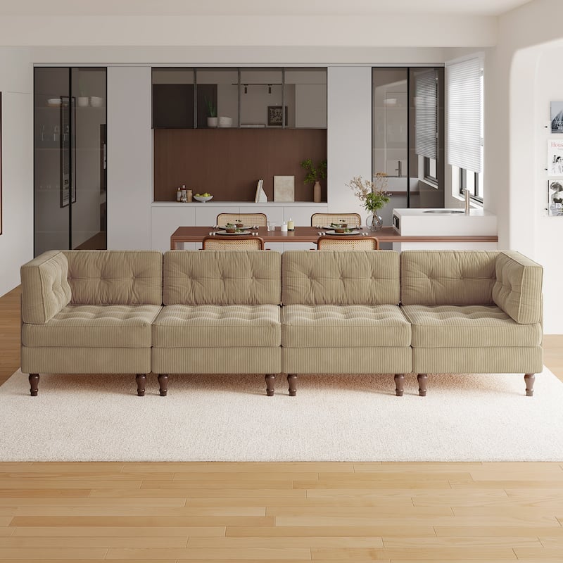 Madison Oversized Upholstered Corduroy Modular Sectional Sofa