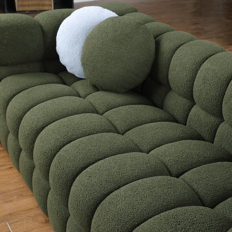 35.83" Deepth Marshmallow Boucle Sofa for Living Room