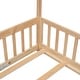 preview thumbnail 33 of 48, Twin Size Solid Wood House Bed with Guardrails for Toddlers