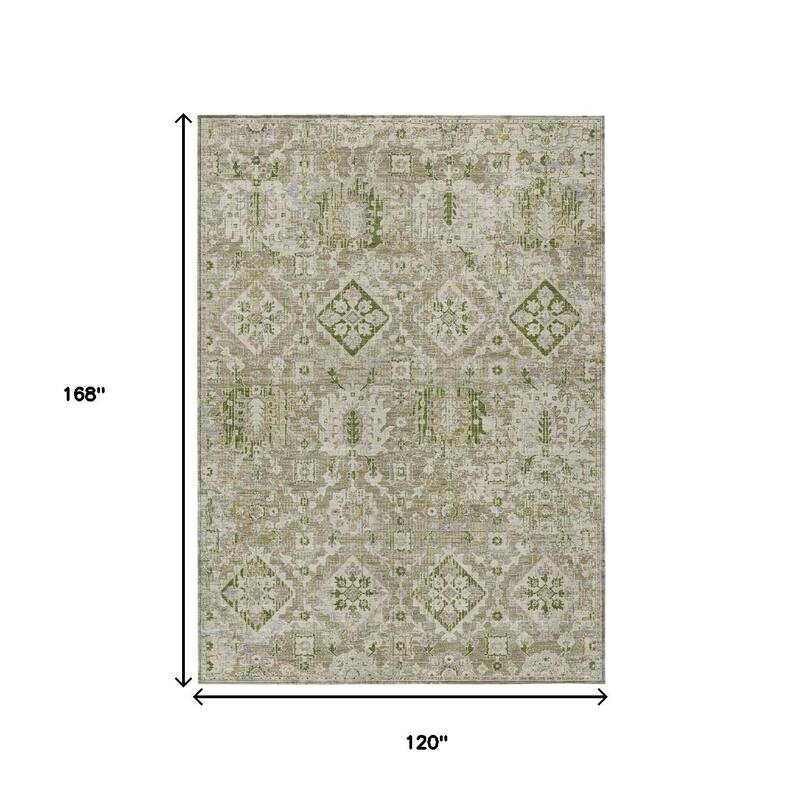 HomeRoots Floral Medallion Traditional Rectangle Outdoor Rug