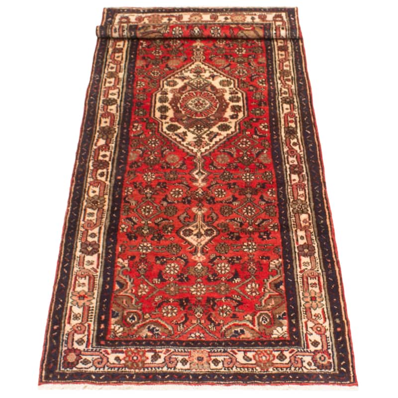 ECARPETGALLERY Hand-knotted Andelz Red Wool Rug - 3'5 x 10'2