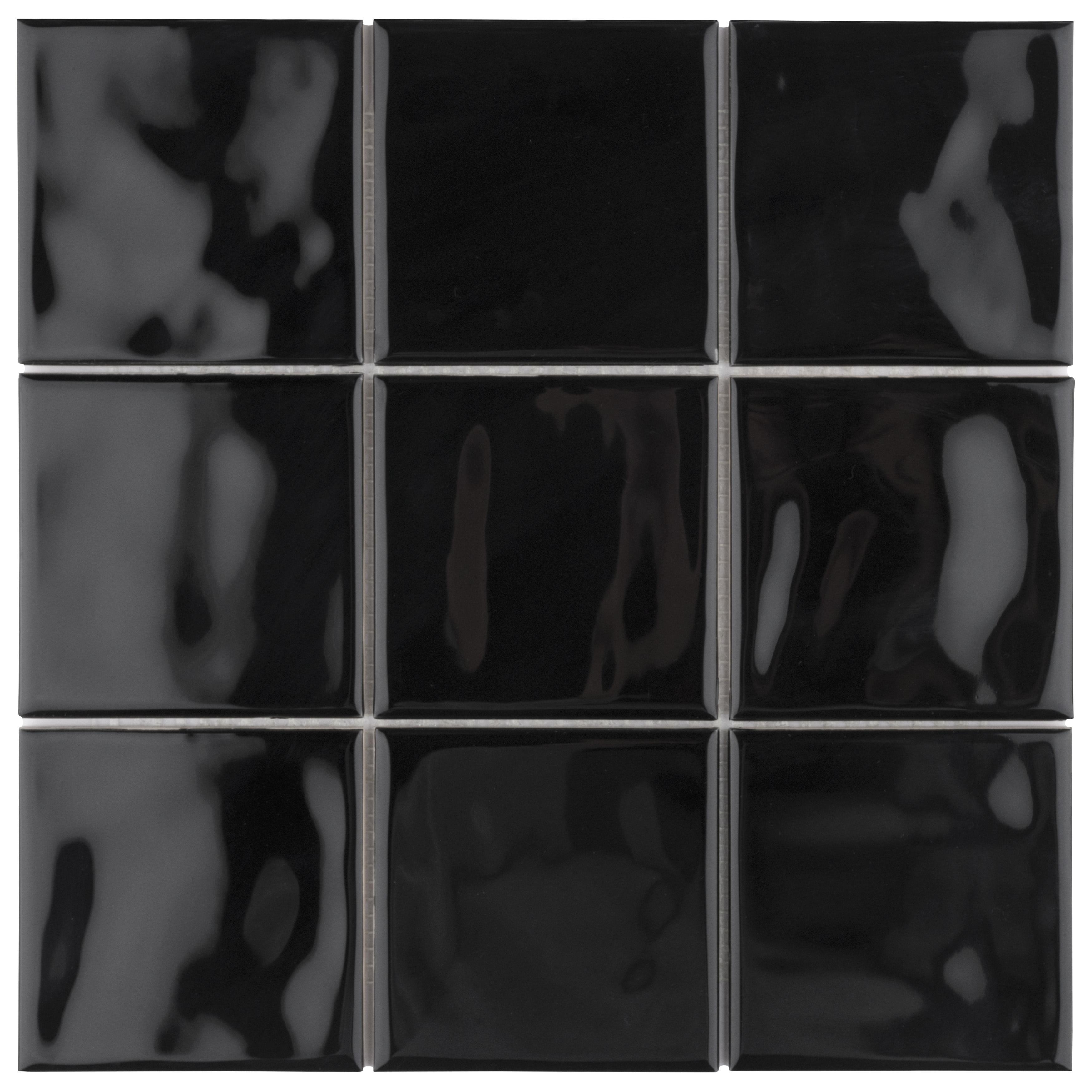 Merola Tile Twist Square Black Olive 11-3/4" x 11-3/4" Ceramic Mosaic Wall Tile