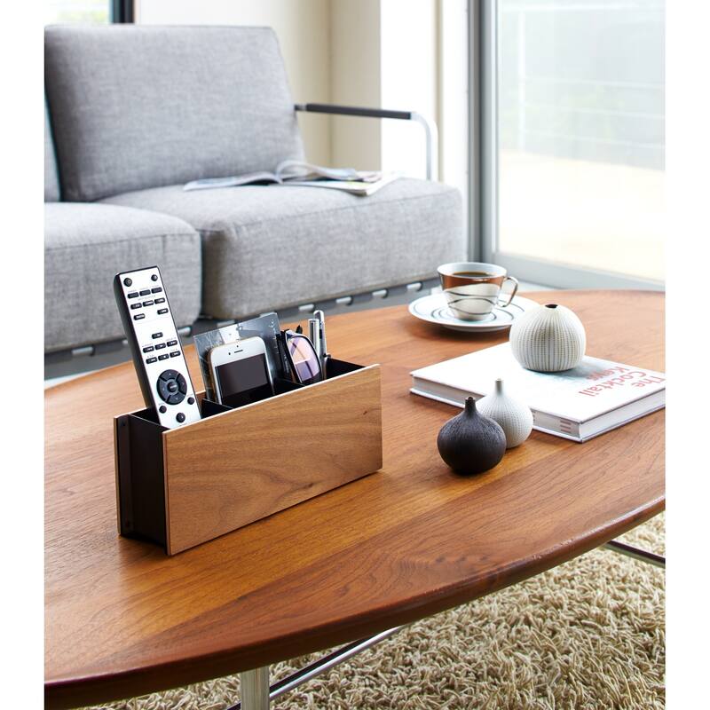 Yamazaki Home Desk Organizer - Two Sizes, Steel and Wood, Small - L 2.76 x W 9.84 x H 4.02 inches