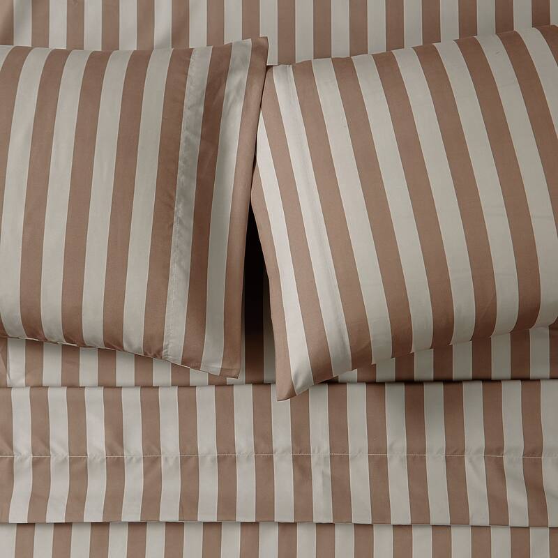Truly Soft Weston Stripe 4 Piece Sheet Set - Twin - Brown