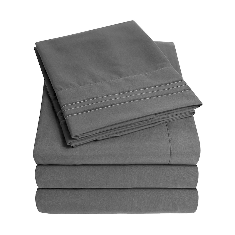 Sweet Home Collection 4 Piece Sheet Set, Ultra Soft 1800 Series, Double Brushed Microfiber