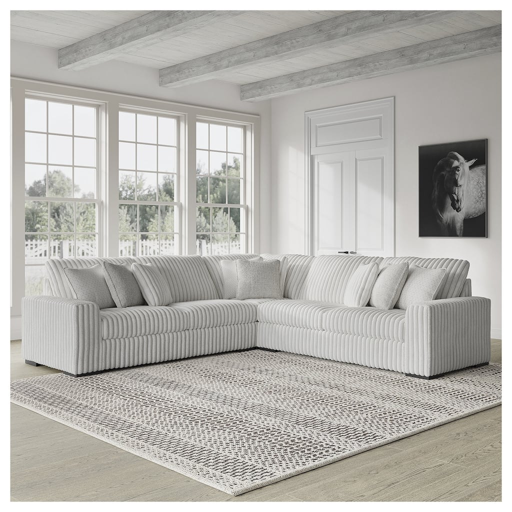 Signature Design by Ashley Stupendous White 3-Piece Sectional - 133" W x 133" D x 41" H
