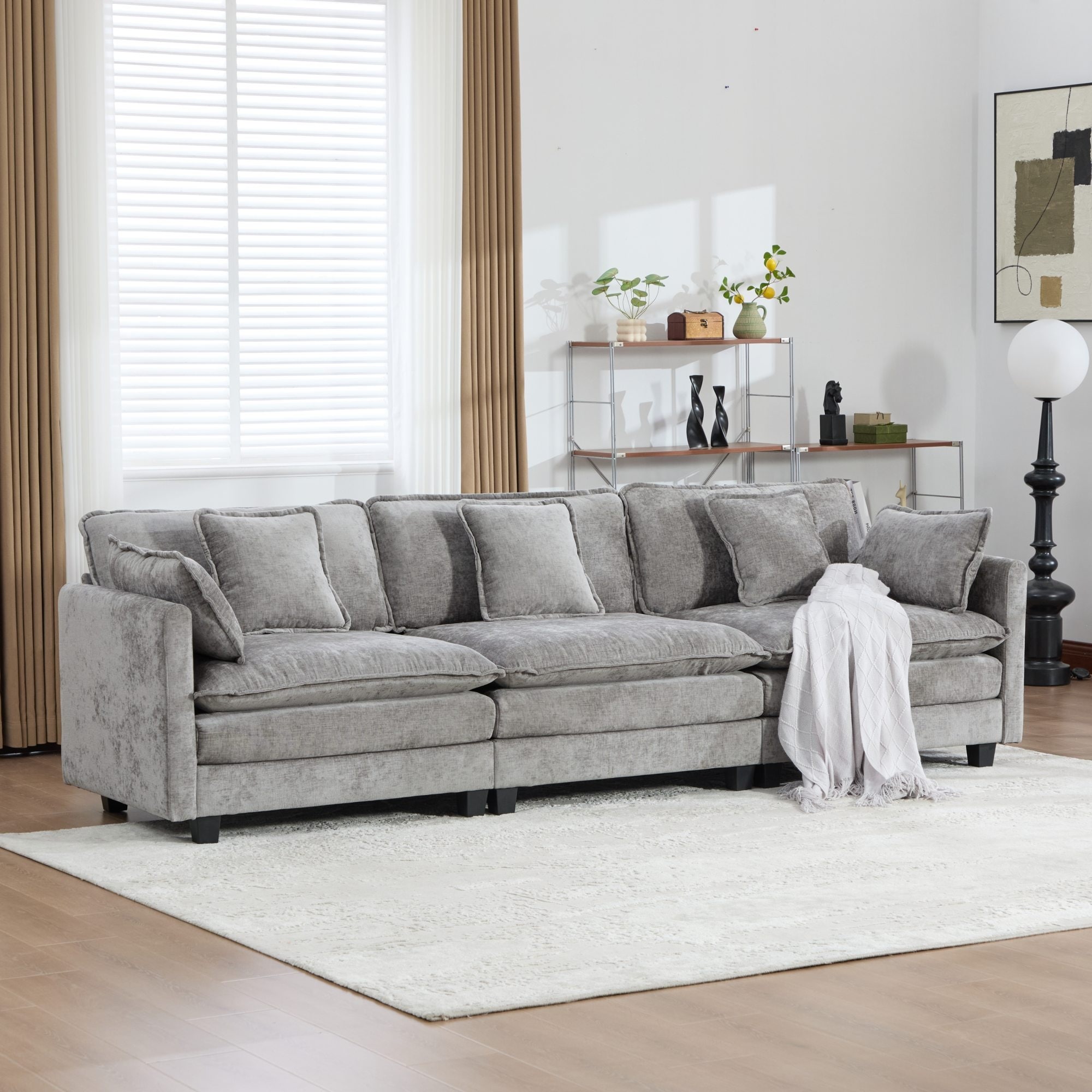 Cloud Sofa 3 Seats,Modern Sectional Couch,Comfy Double Layer Upholstered Seat Cushion
