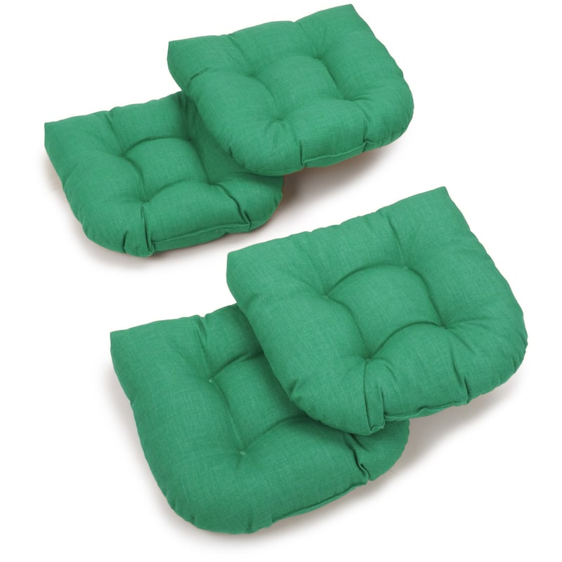 Blazing Needles Indoor/Outdoor Chair Cushions (Set of 4) - 19" x 19" - Emerald