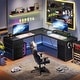 preview thumbnail 64 of 72, L Shaped Computer Desk 5 fabric Drawers Gaming Desk Storage Shelf
