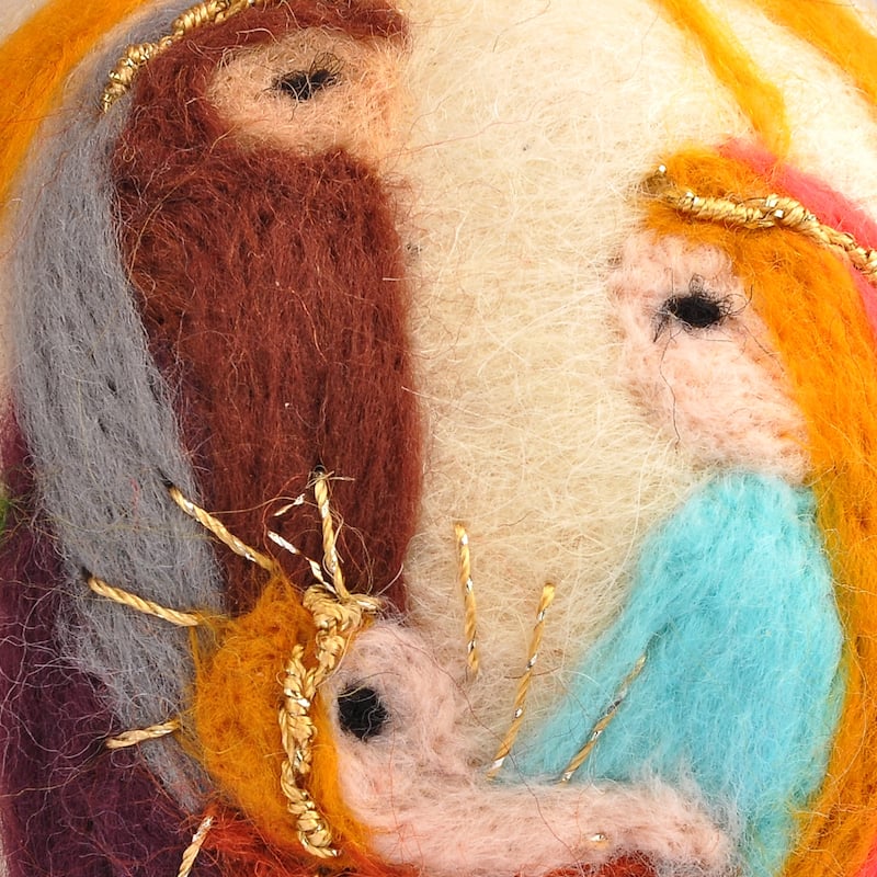 Novica Handmade Traditional Nativity Embroidered Felt Ornament