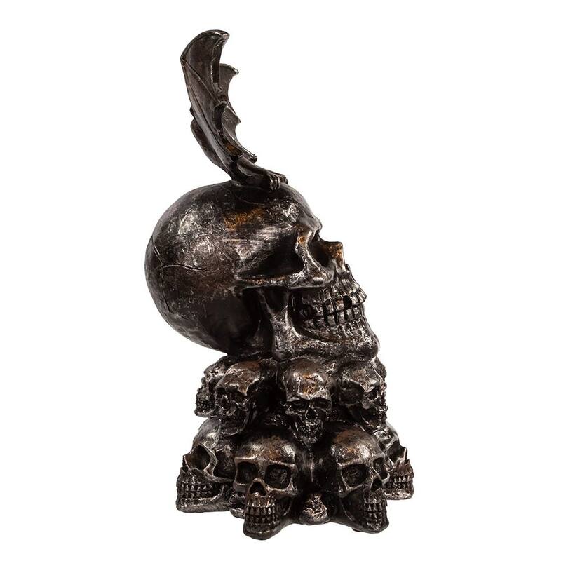 Kurt Adler 11.5-Inch Battery-Operated Bat On Skull Table Piece