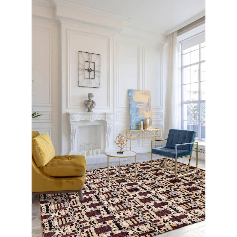 ECARPETGALLERY Hand-knotted Peshawar Ziegler Burgundy Wool Rug - 7'9 x 10'0