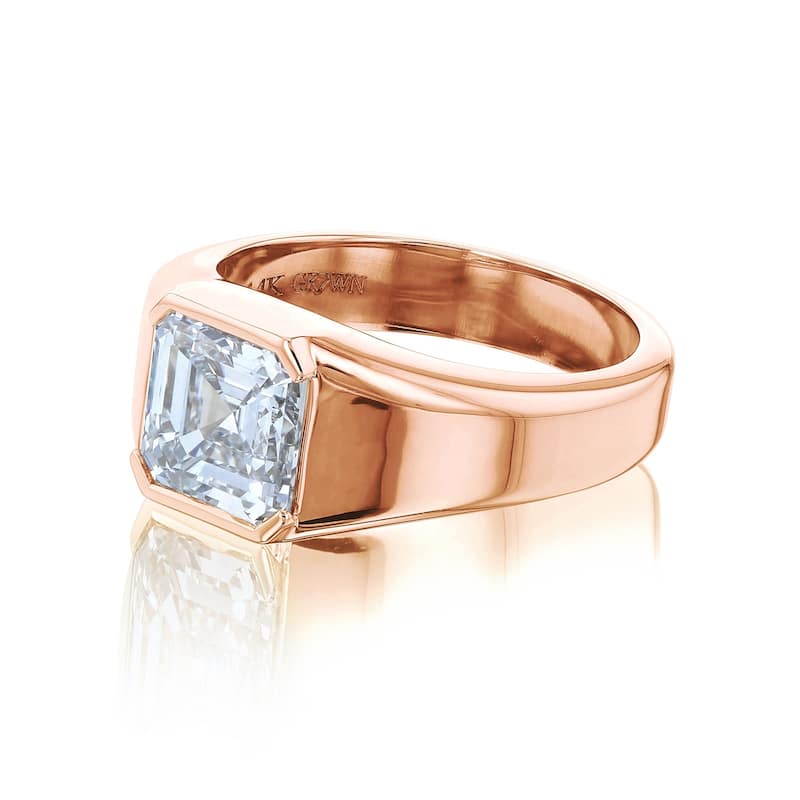 Kobelli 4 Carats Asscher Diamond 14k Solid White Gold Lab Grown Solitaire Sidney Engagement Ring (EF/VS, Certified)