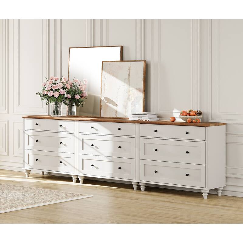 WAMPAT 3 Drawer Dresser ,Wood Storage Dresser for Bedroom