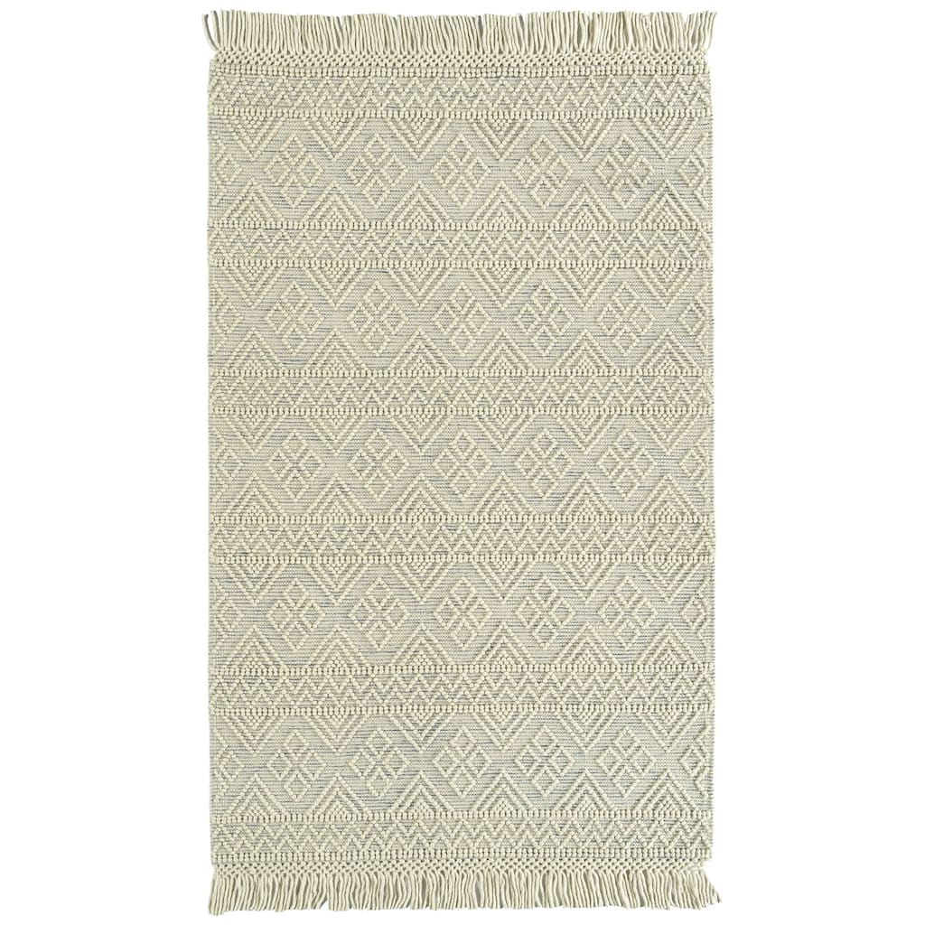 Mara Collection Ivory Square Indoor Throw Rug