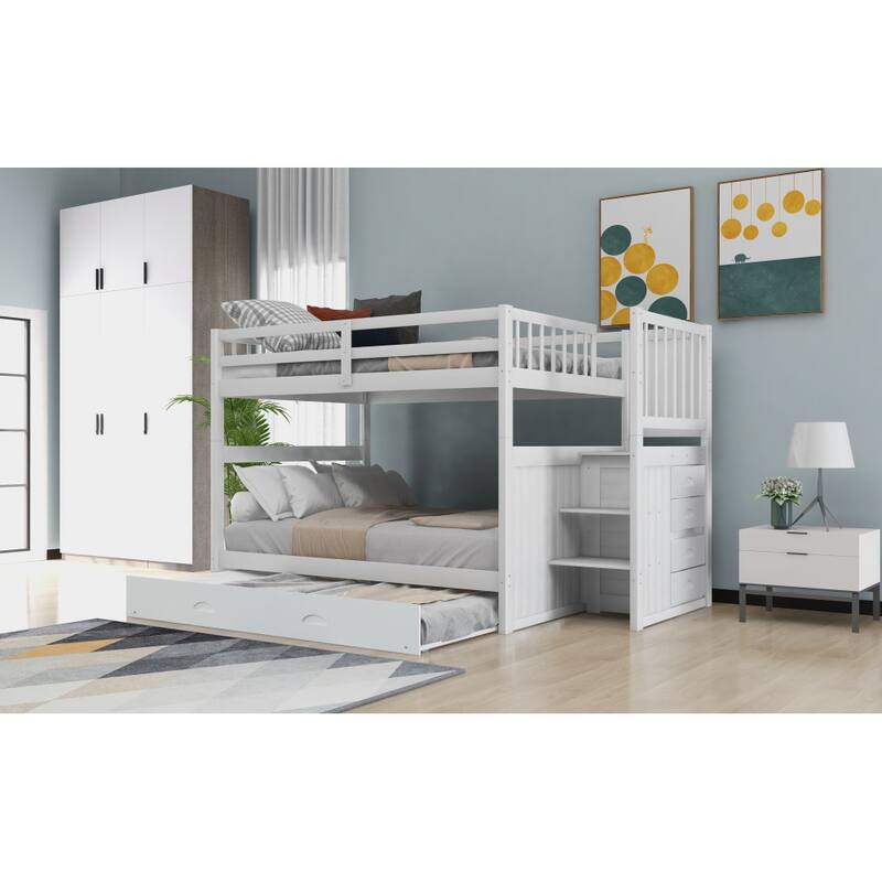 Full over Full Bunk Bed with Twin Size Trundle