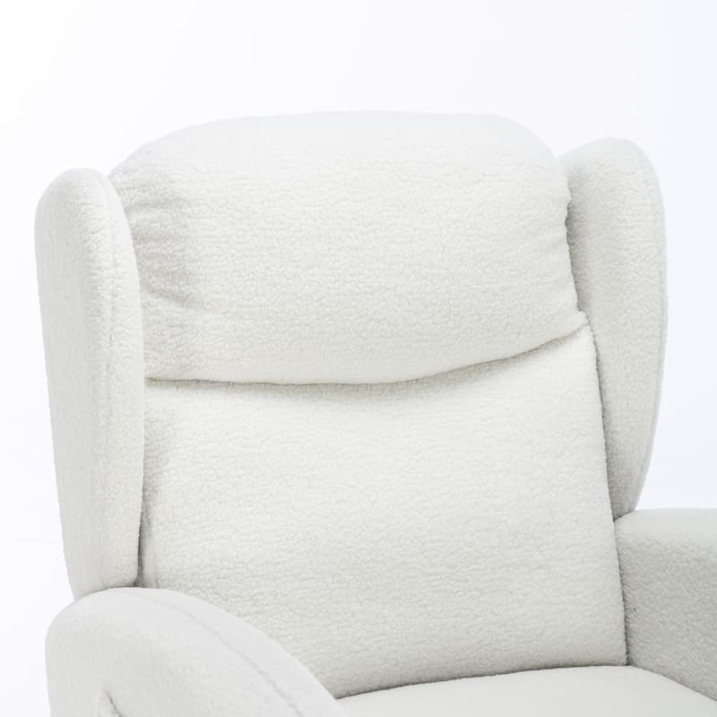 Teddy Fabric Rocking Chair With Packet Wood Legs