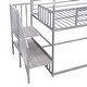 preview thumbnail 12 of 24, House-Design Twin over Twin Metal Bunk Bed with Slide and Staircase,Modern Style