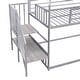 preview thumbnail 12 of 10, Twin Size Metal Bunk Bed House Design with Slide, Staircase, and Storage for Kids, Silver Finish